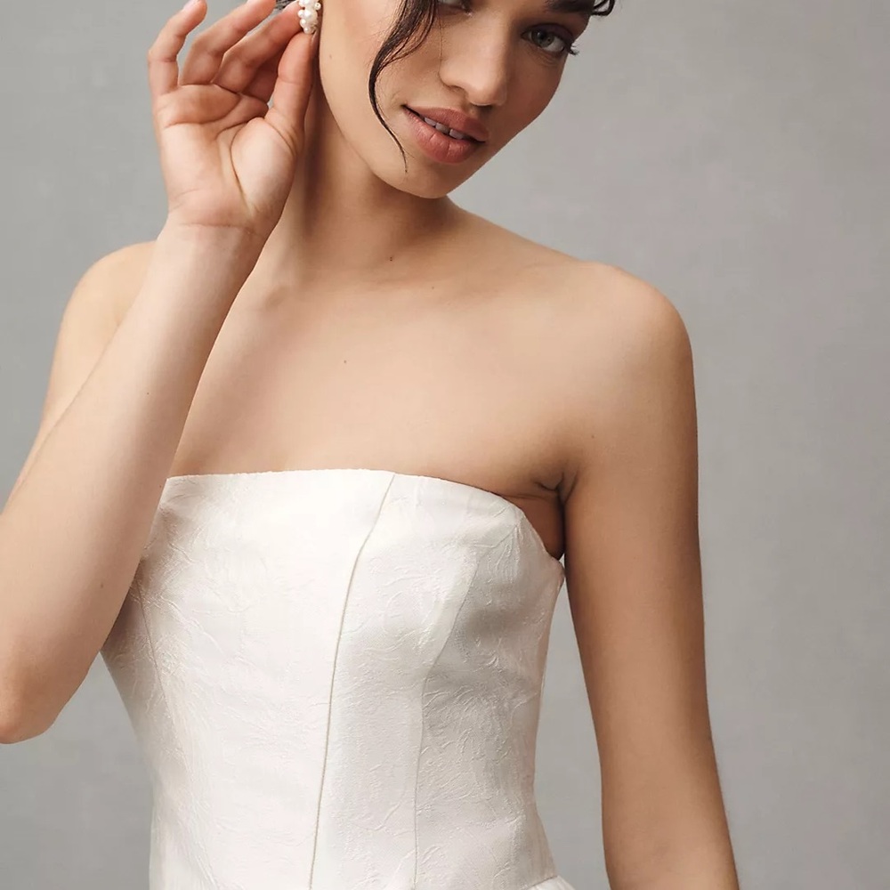 BHLDN Strapless Cream Gown NWT - Picture 4 of 7